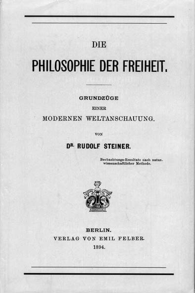 Titelbild d. Buches "Philosophie der Freiheit" - 111550.1 Titelbild d. Buches "Philosophie der Freiheit" - 111550.1